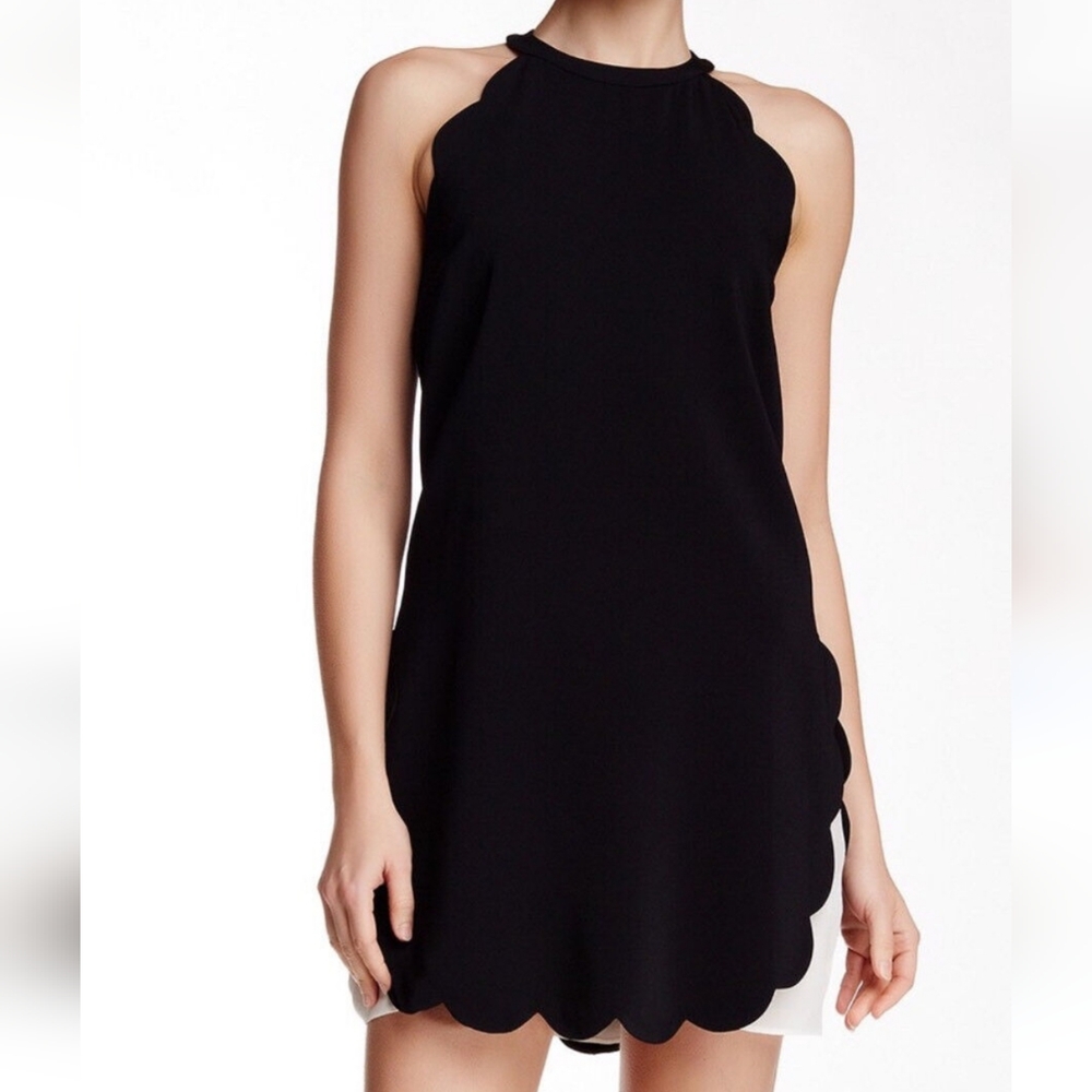 A.L.C. Black Alexis Scallop Dress